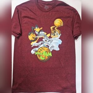 Space Jam T-shirt Mens Large Red Looney Tunes Bugs Bunny‎ 90s Retro Movie Tee